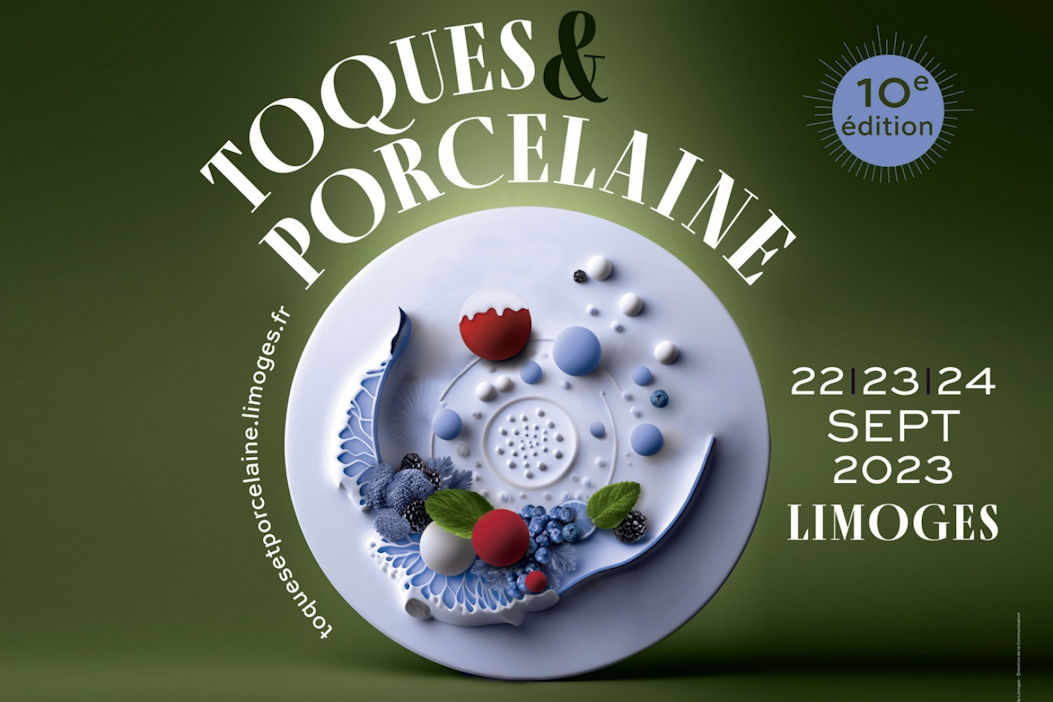 Visuel de la 10e édition de Toques et porcelaine 2023