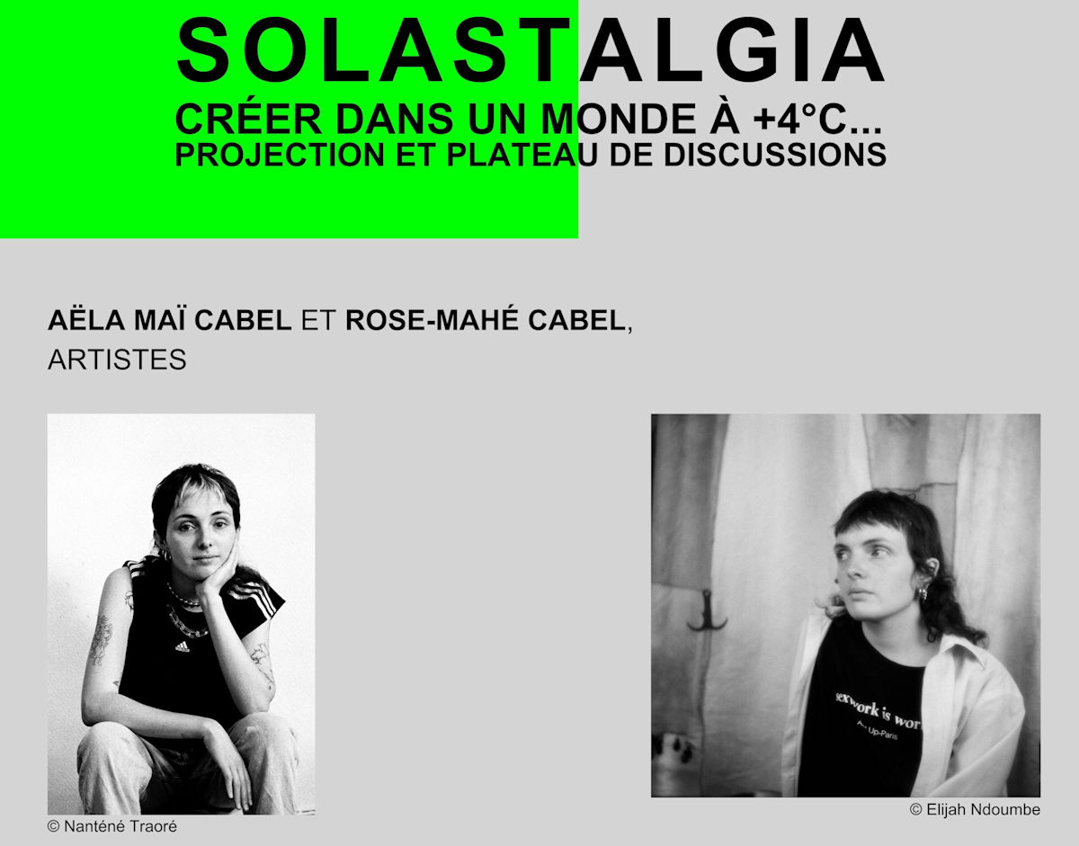 Visuel Solastalgia avec Aëla MaÏ Cabel et Rose-Mahé Cabel