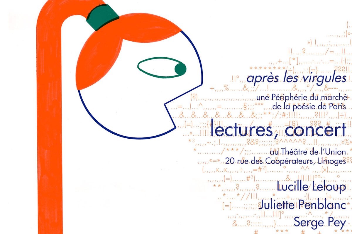 Extrait de l'affiche "Après les virgules" réalisée par Julie Matlosz, étudiante en 4è année art à l'Ensad Limoges