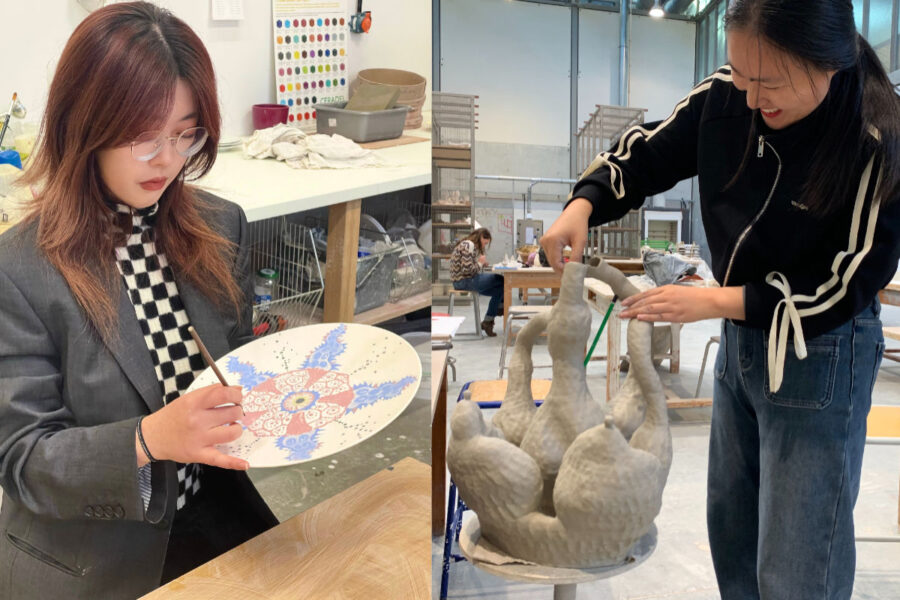 Photo : étudiantes de Jingdezhen à Limoges