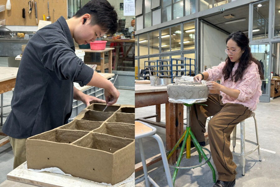 Photo : étudiantes de Jingdezhen à Limoges