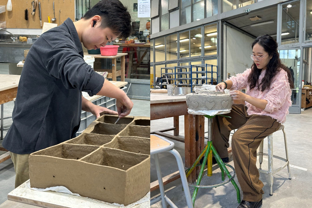 Photo : étudiantes de Jingdezhen à Limoges